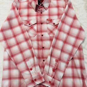 DIXXON Heartbreaker Red and White Plaid Button Down Shirt